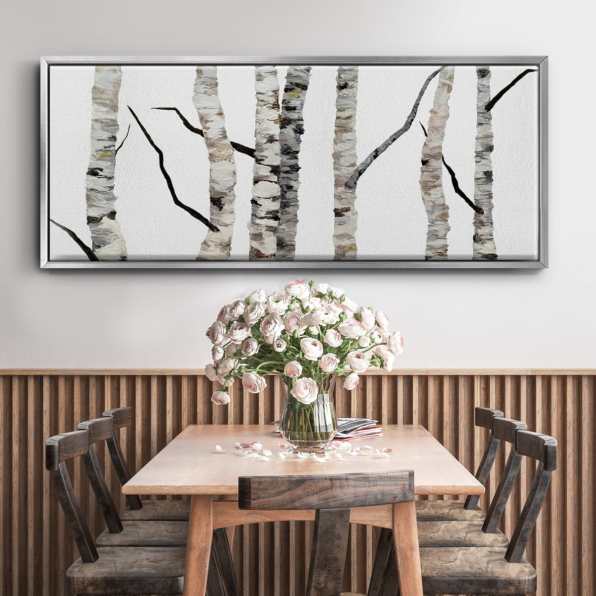 Birch Trees II - Floater Framed Canvas Print