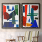 Colorful Shapes III - Premium Framed Canvas 2 Piece Set - Ready to Hang