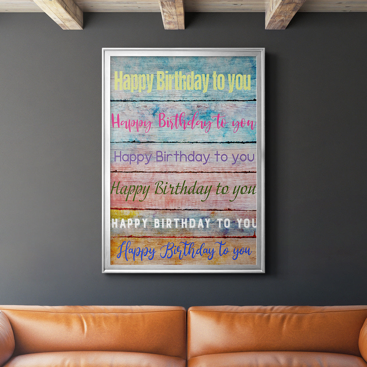 Birthday Song - Modern Framed Canvas Print