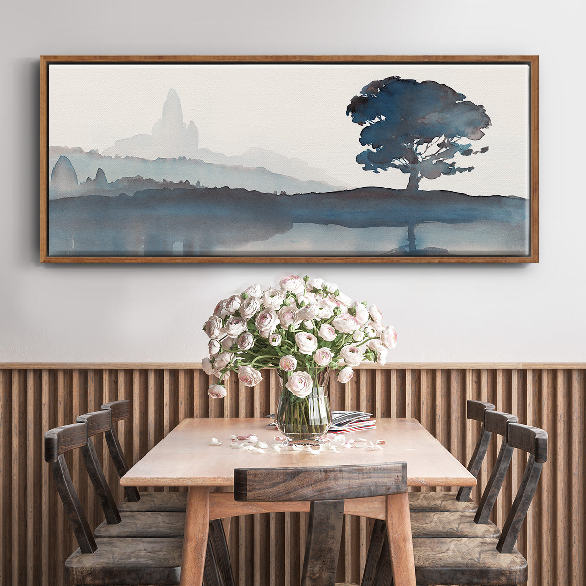 Serene Silhouette II - Floater Framed Canvas Print