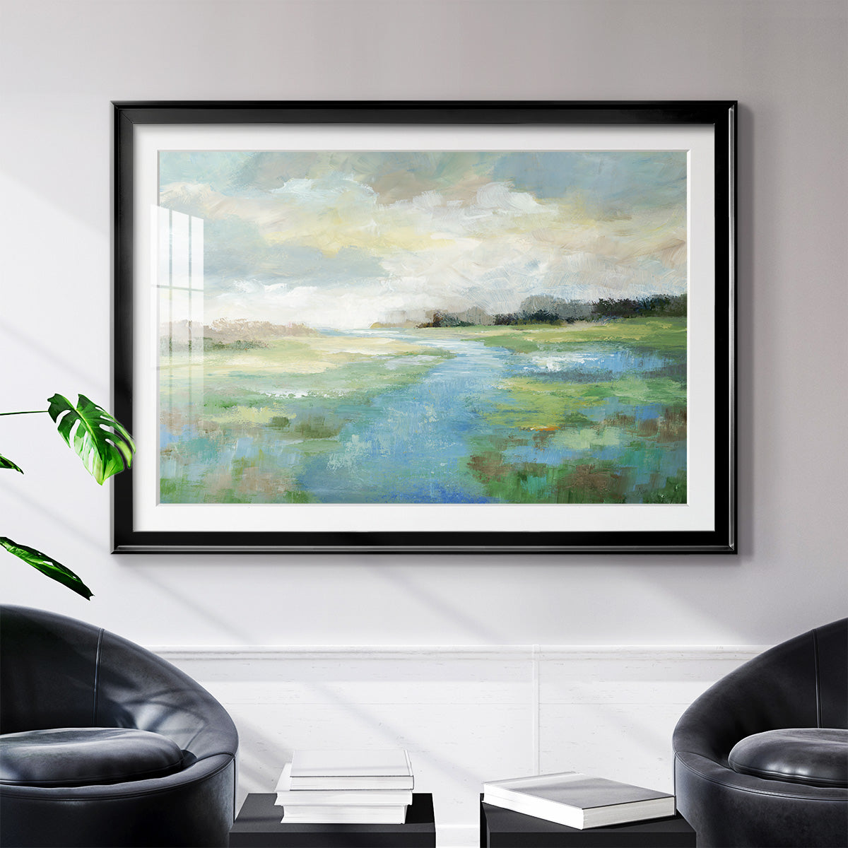 Winding Stream - Modern Framed Art Print