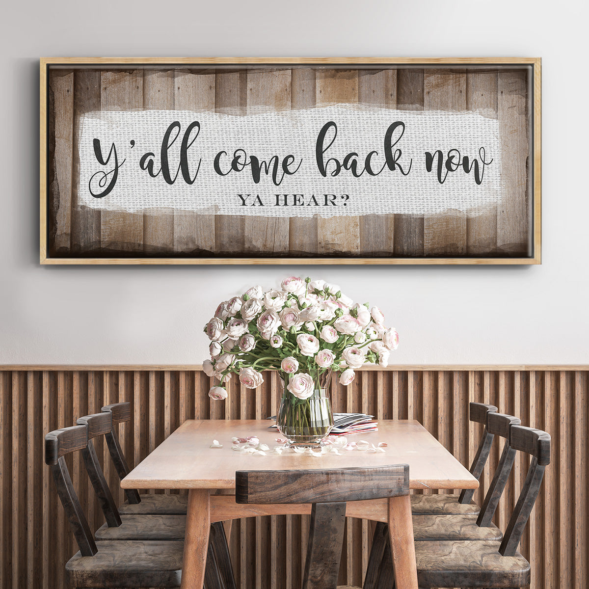 Y'all Come Back Now - Floater Framed Canvas Print