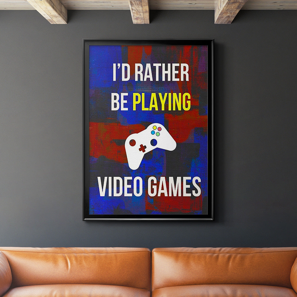 Gamer at Play III - Modern Framed Canvas Print