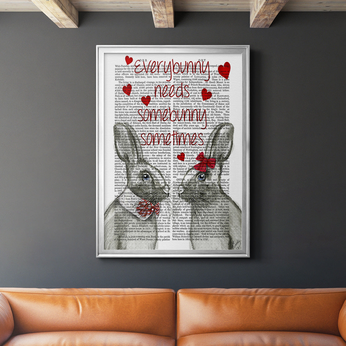 Everybunny - Modern Framed Canvas Print