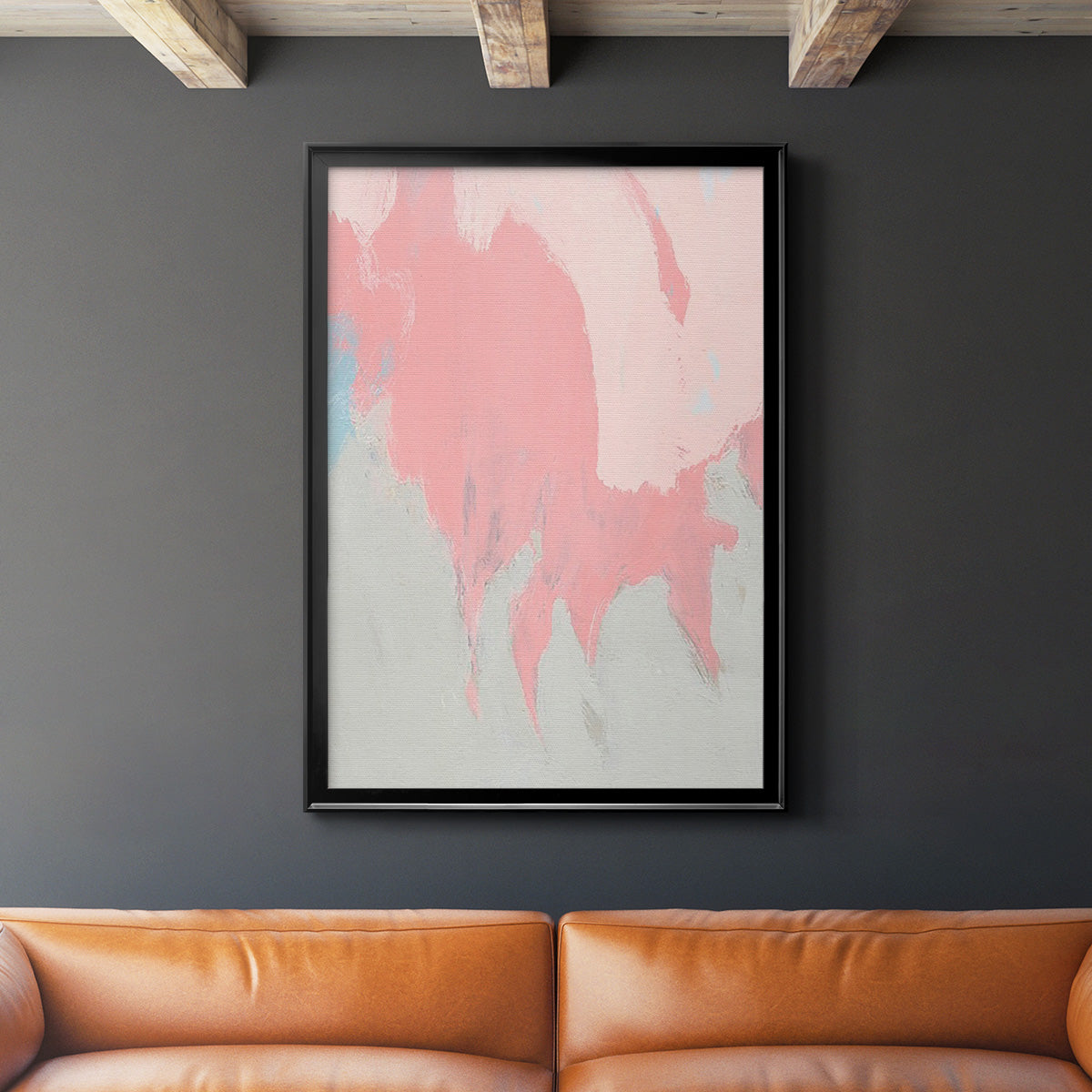 Blushing Abstract II - Modern Framed Canvas Print