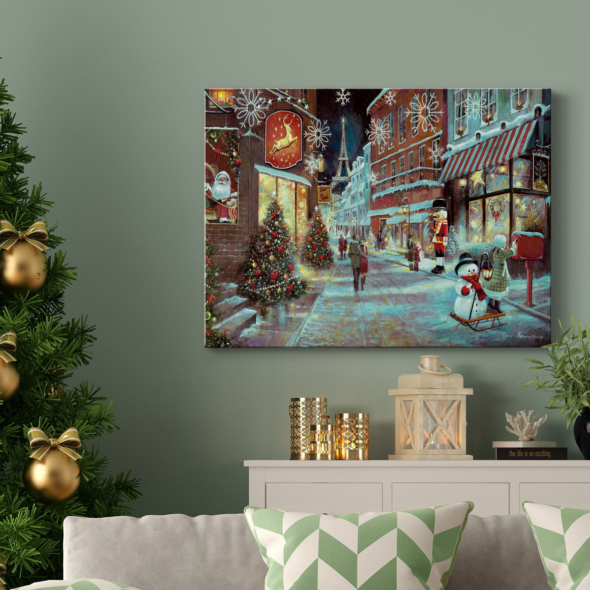 Paris Christmas - Premium Gallery Wrapped Canvas  - Ready to Hang