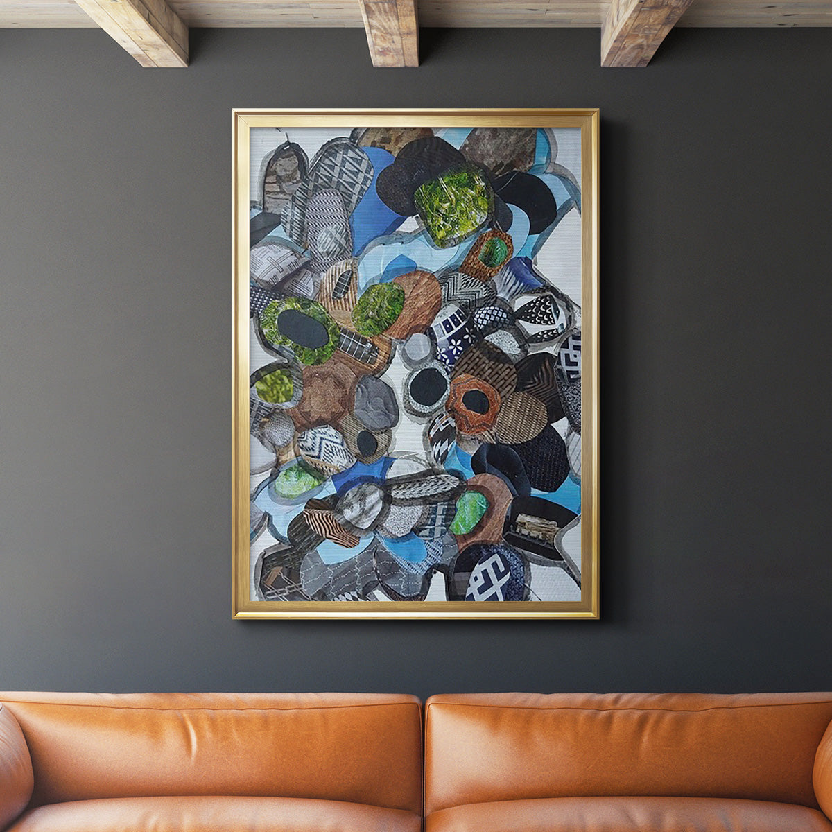 Catalina Island Blue Glass - Modern Framed Canvas Print