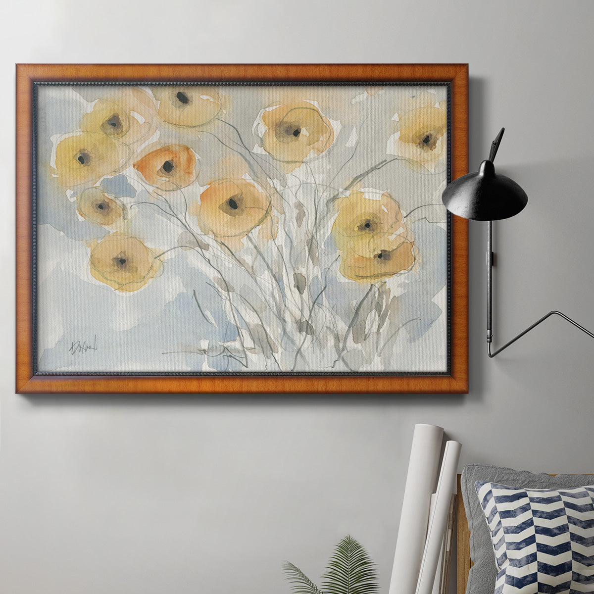 Sunset Poppies II Premium Framed Canvas- Ready to Hang