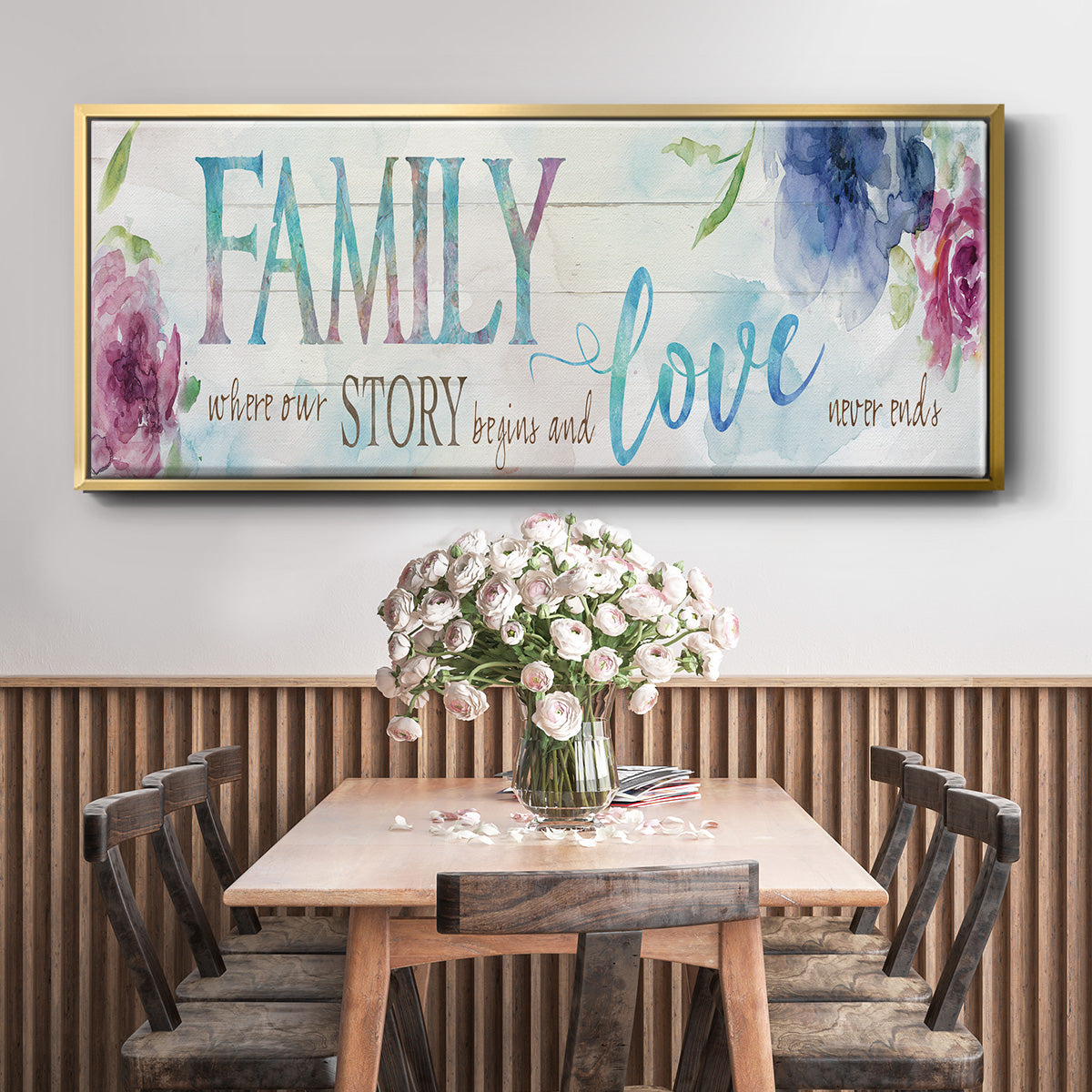 Family Love Story - Floater Framed Canvas Print