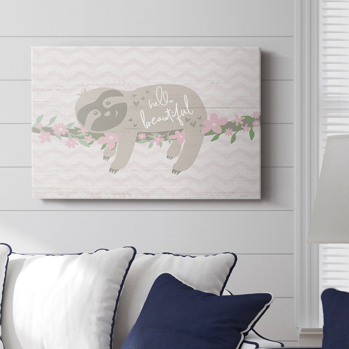 Floral Sloth - Canvas Art Print