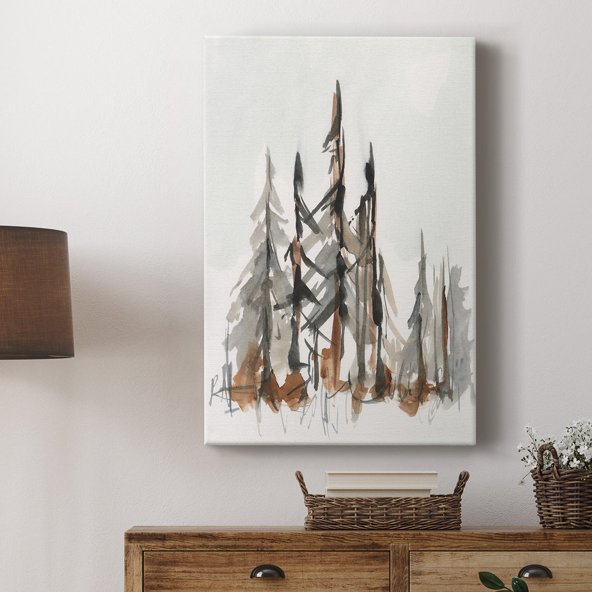 Rustic Evergreens II - Canvas Art Print