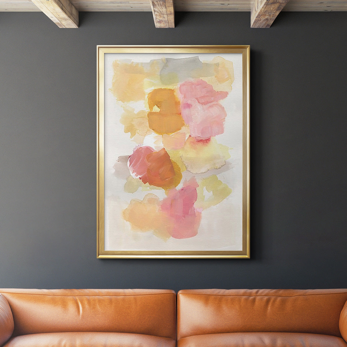 Warm Petals II - Modern Framed Canvas Print