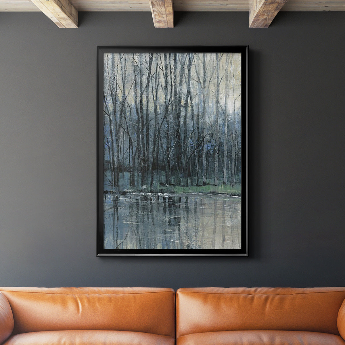 Morning Drizzle I - Modern Framed Canvas Print