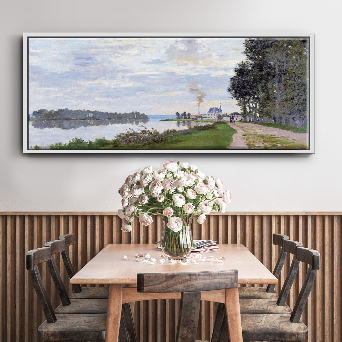 The Promenade at Argenteuil, 1872 - Floater Framed Canvas Print