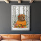 Fox Curled on Pumpkin - Modern Framed Canvas Print