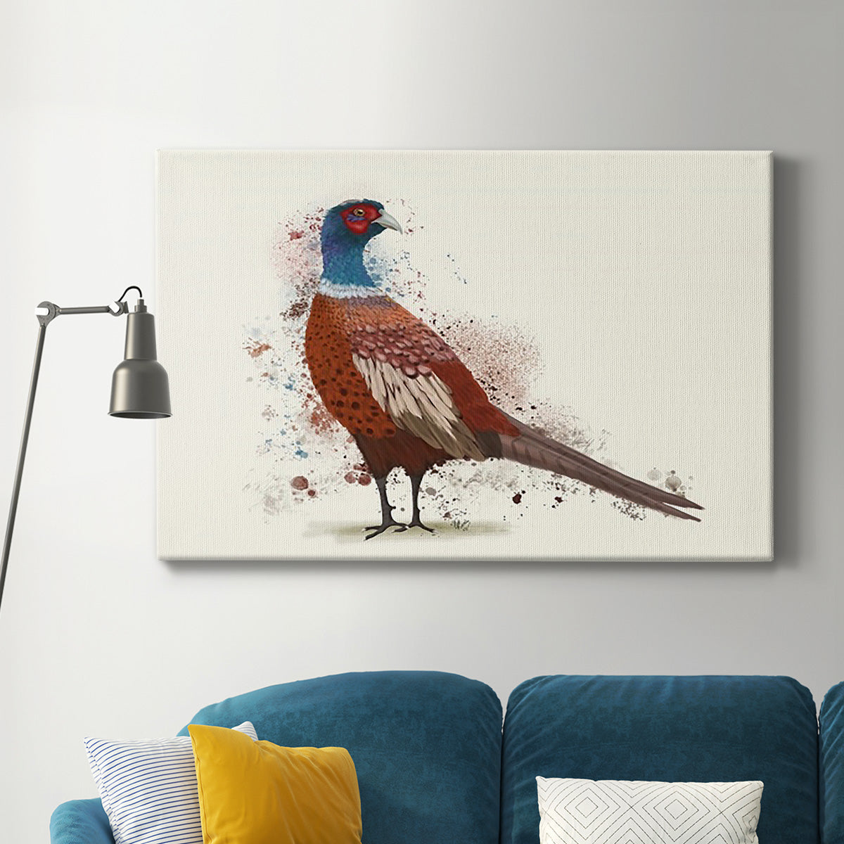 Pheasant Splash 5 Premium Gallery Wrapped Canvas - Ready to Hang