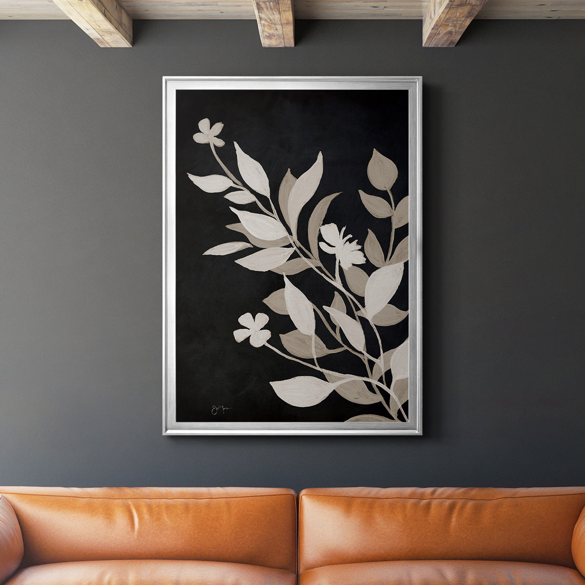 Midnight Silhouette II - Modern Framed Canvas Print