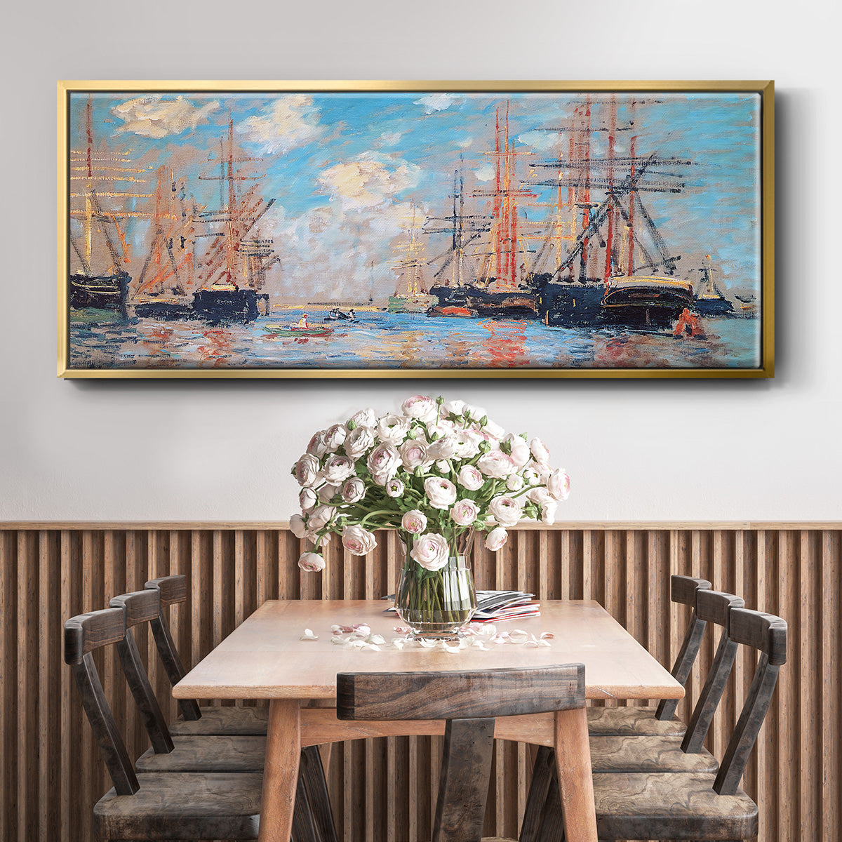 The Sea, Port in Amsterdam, 1874 - Floater Framed Canvas Print