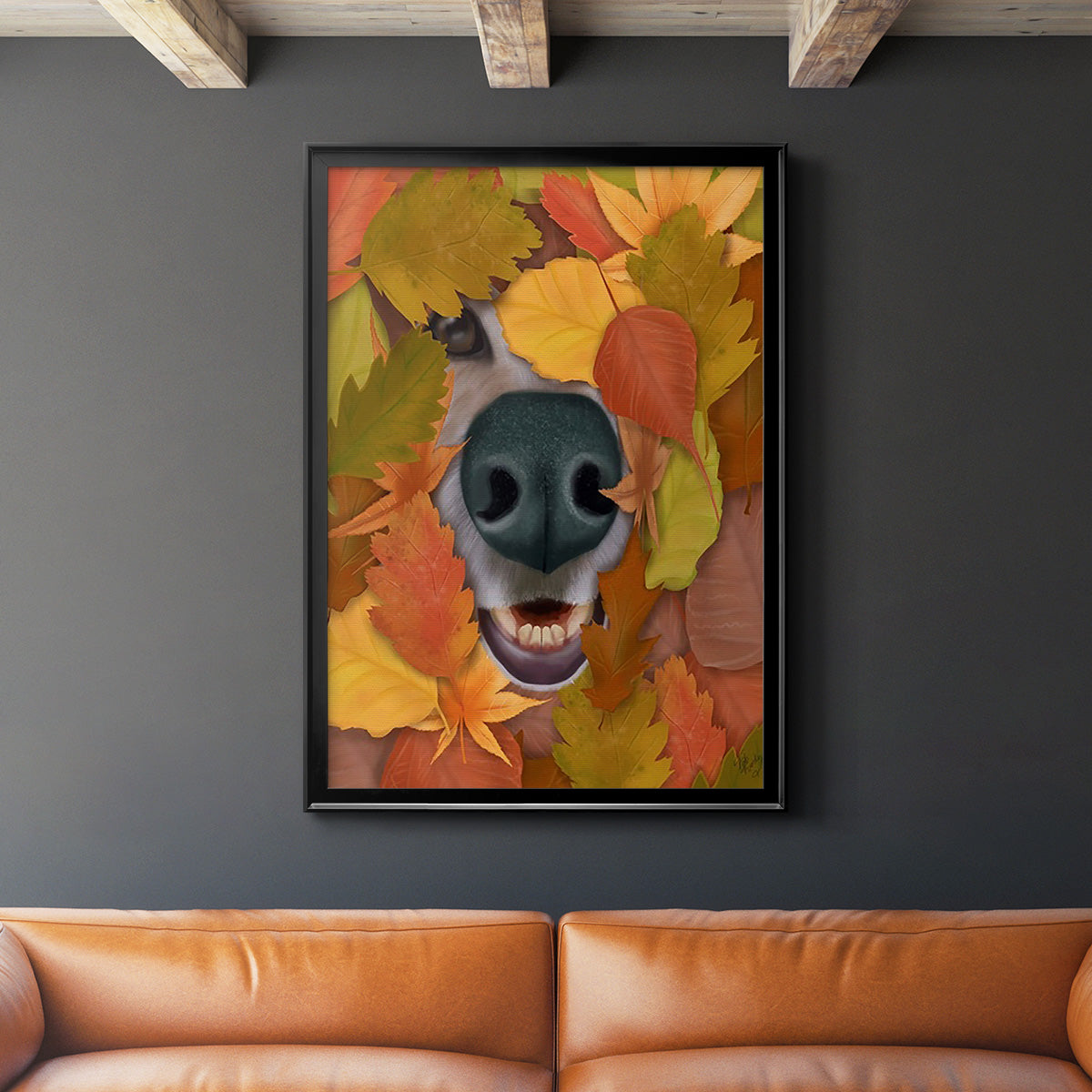 Sniffing Out Autumn - Modern Framed Canvas Print