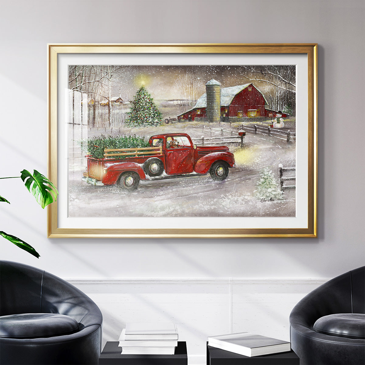 Making Christmas Memories - Modern Framed Art Print