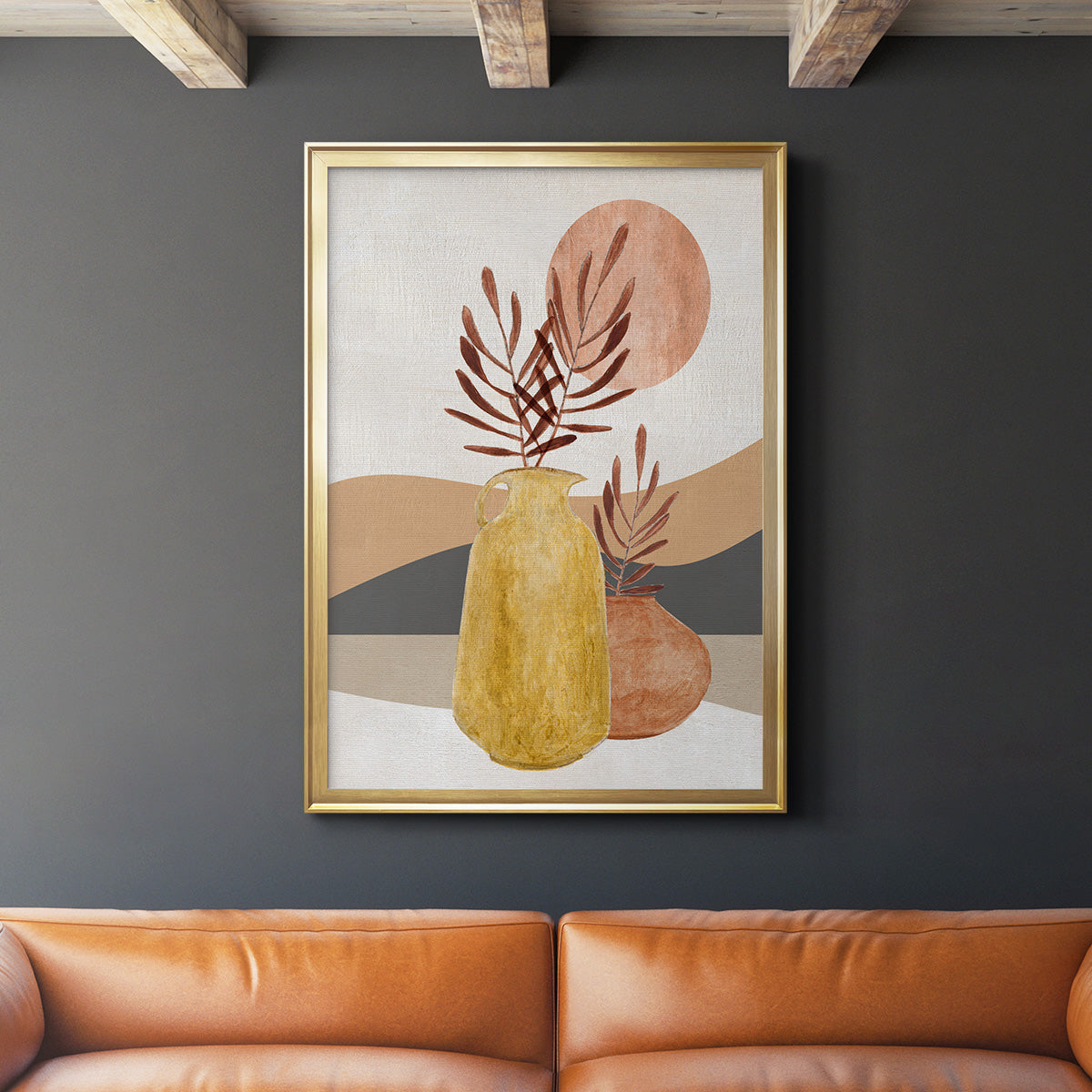 Adobe Moon I - Modern Framed Canvas Print