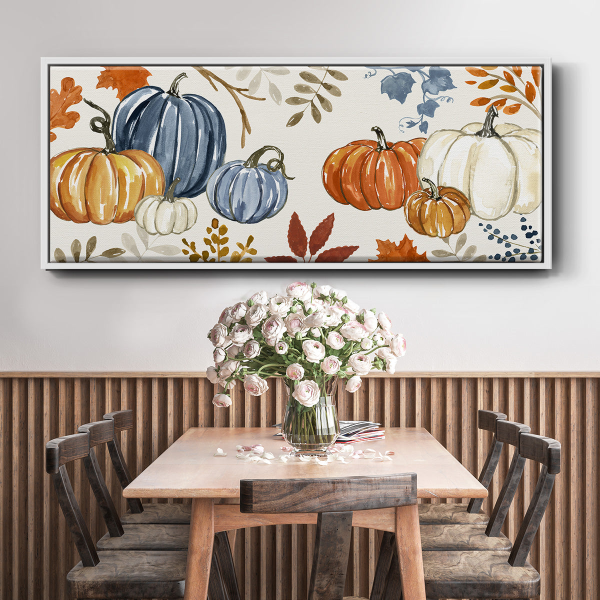 Autumn Pumpkins - Floater Framed Canvas Print