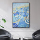 Sky Blue Beach - Framed Premium Gallery Wrapped Canvas L Frame - Ready to Hang