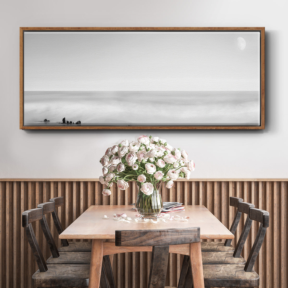 Black & White Water Panel XIV - Floater Framed Canvas Print