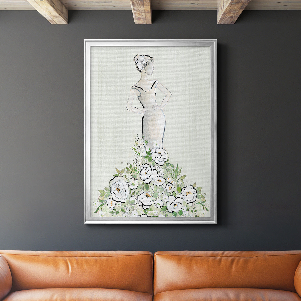 Fashion Floral Figurative - Modern Framed Canvas Print