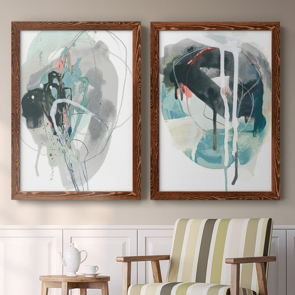 Stone Aperture I - Premium Framed Canvas 2 Piece Set - Ready to Hang