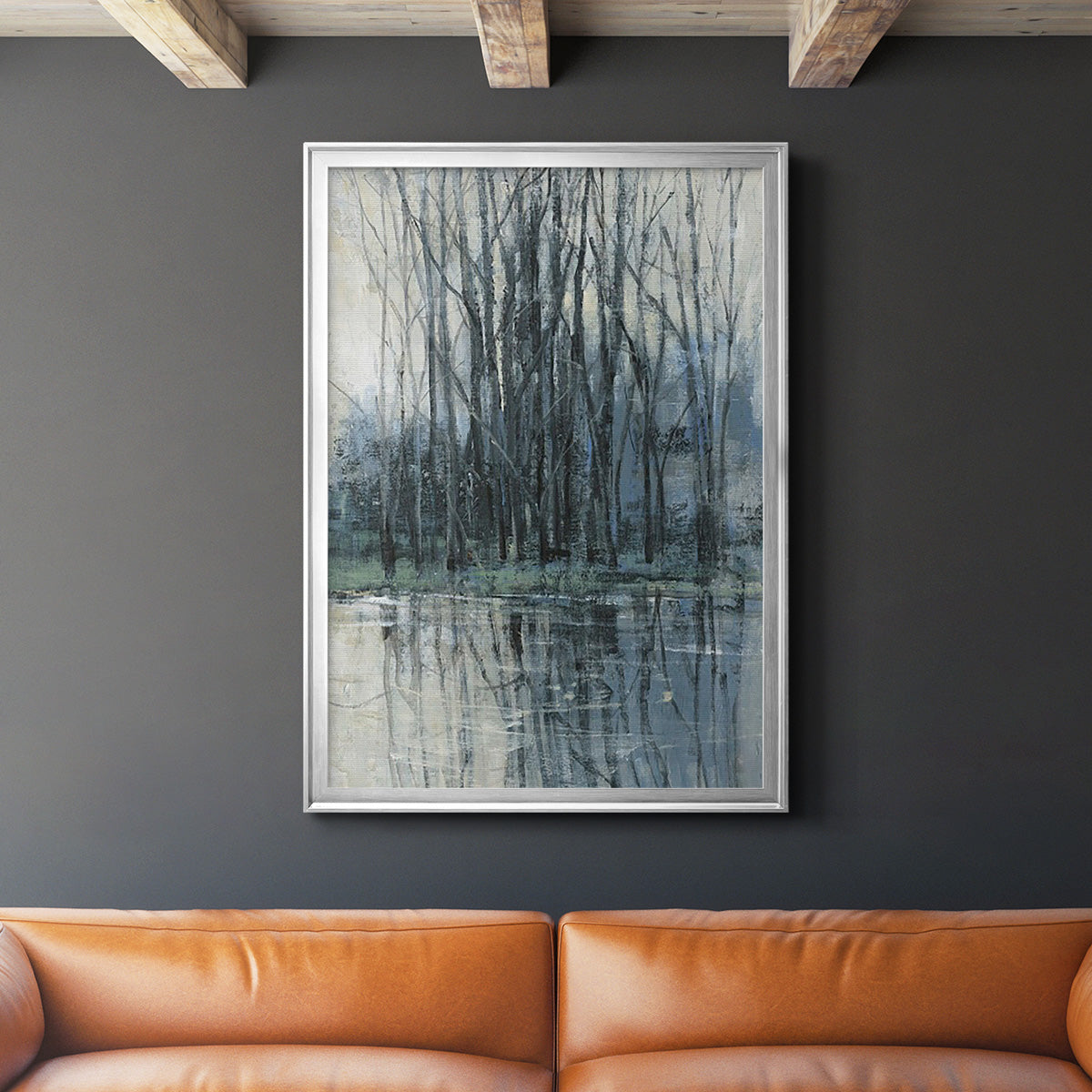 Morning Drizzle II - Modern Framed Canvas Print