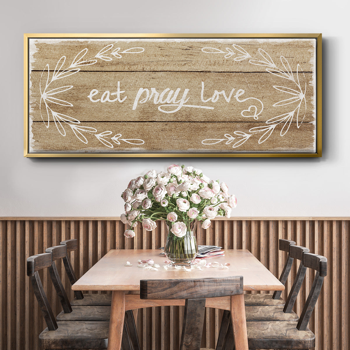 Eat, Pray, Love - Floater Framed Canvas Print