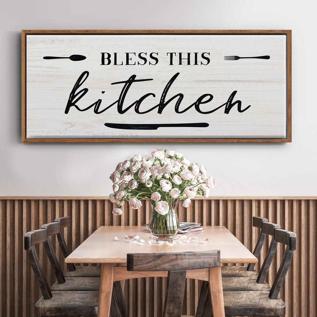 Bless this Kitchen - Floater Framed Canvas Print