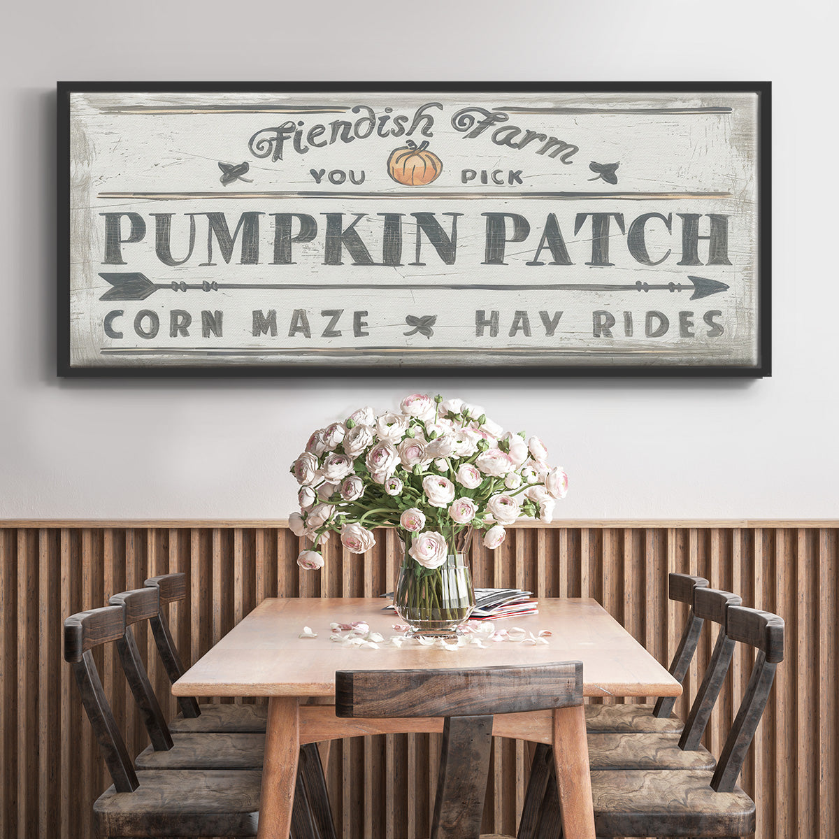 Pumpkin Patch II - Floater Framed Canvas Print