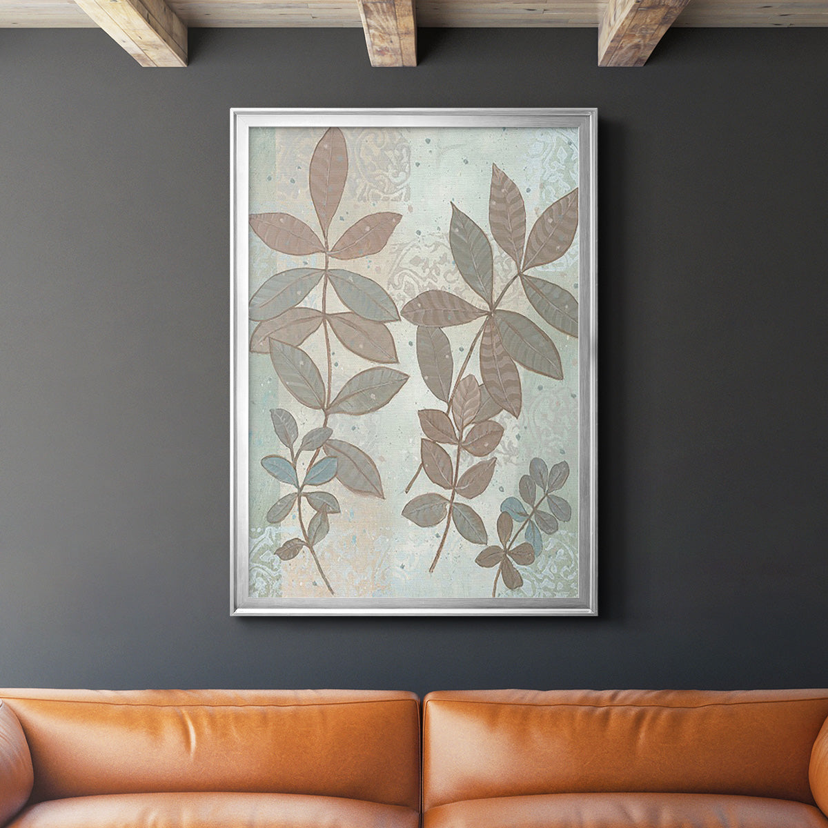 Leaf Cluster I - Modern Framed Canvas Print