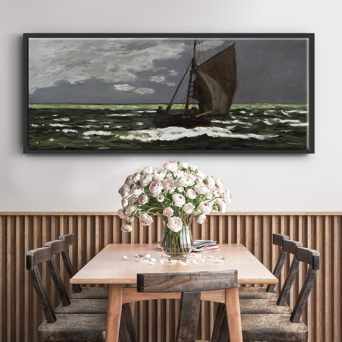 Stormy Seascape, 1867 - Floater Framed Canvas Print