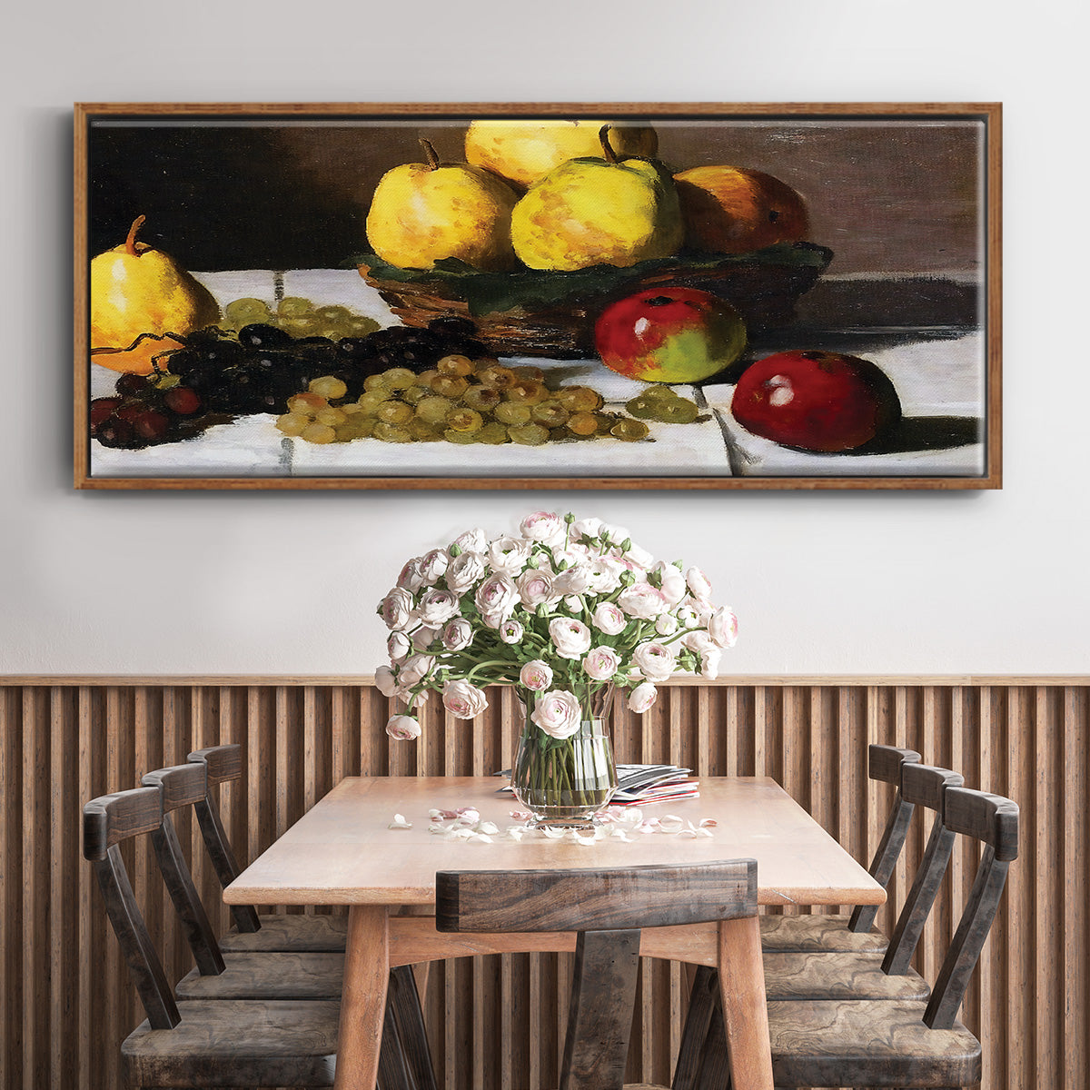 Still Life with Pears and Grapes, 1867 - Floater Framed Canvas Print