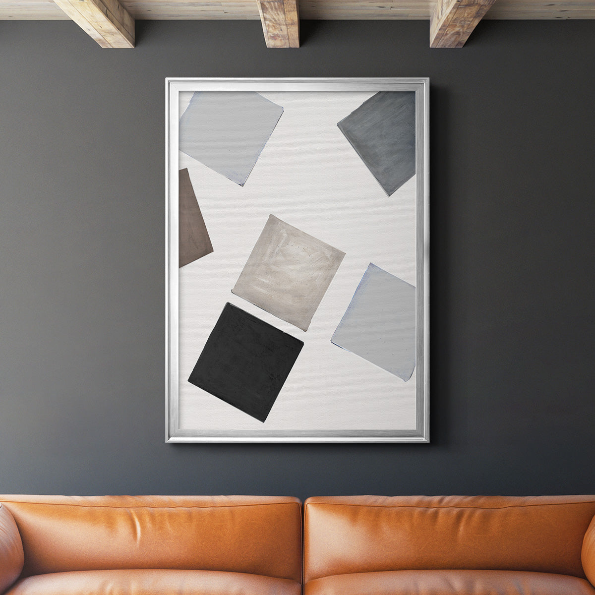 Block Encounter Revisit I - Modern Framed Canvas Print