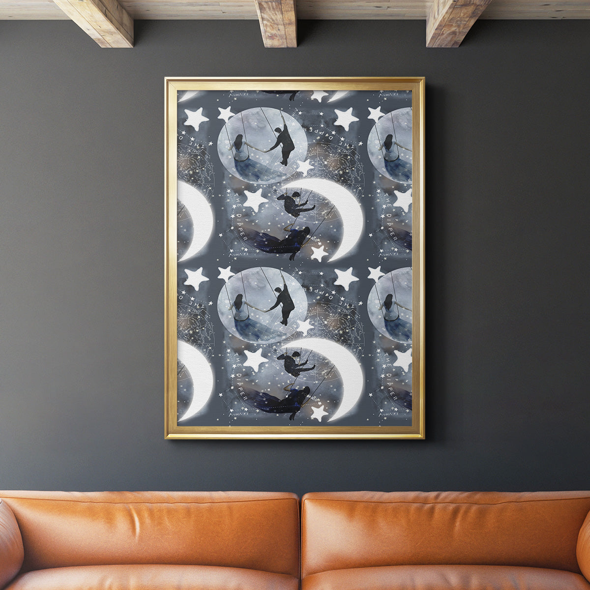 Celestial Love Collection E - Modern Framed Canvas Print