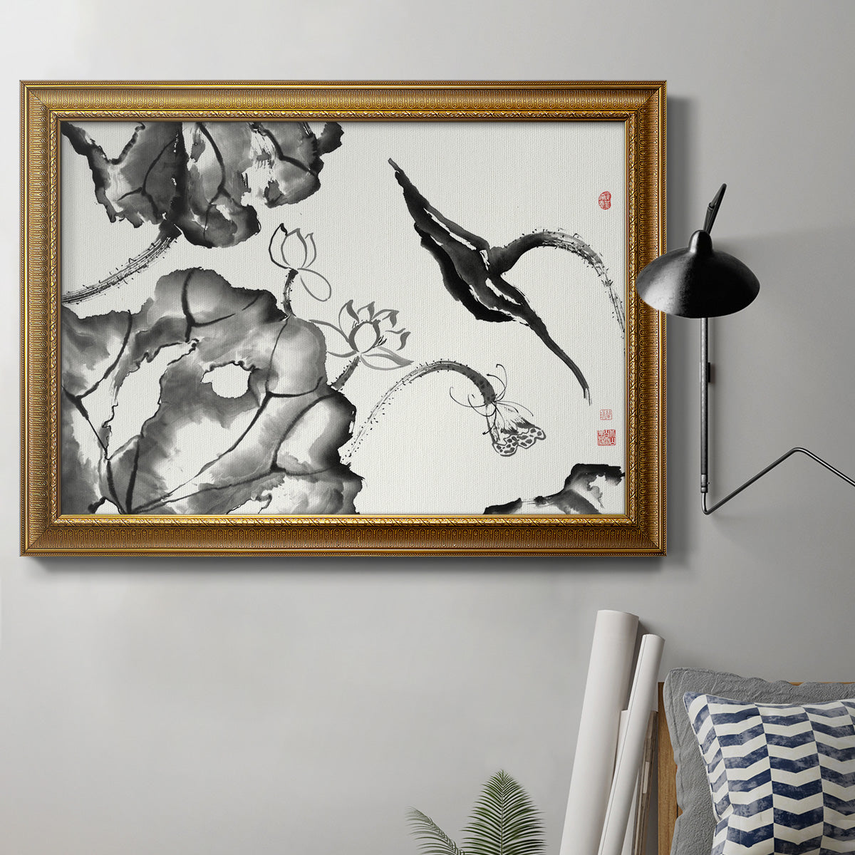 Lotus Study II Premium Framed Canvas- Ready to Hang