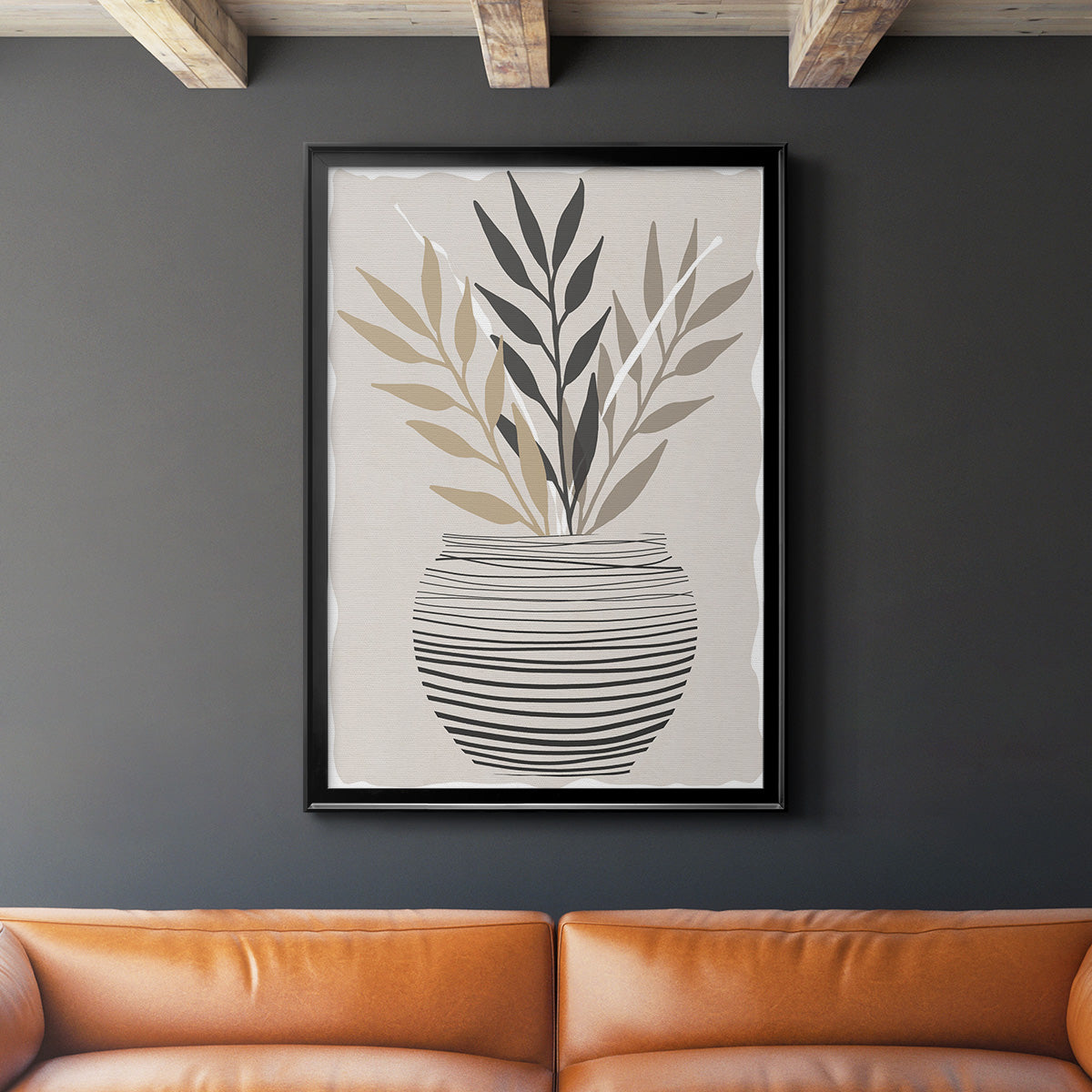 Palm Arrangement I - Modern Framed Canvas Print