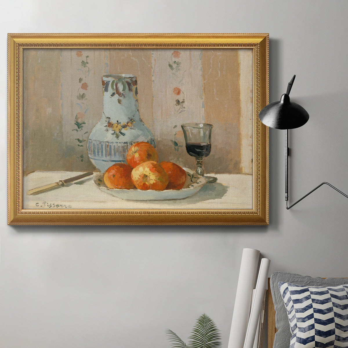 Still Life with Apples and Pitcher Premium Framed Canvas- Ready to Hang