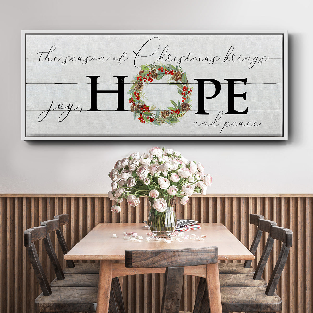 Joy Hope and Peace - Floater Framed Canvas Print