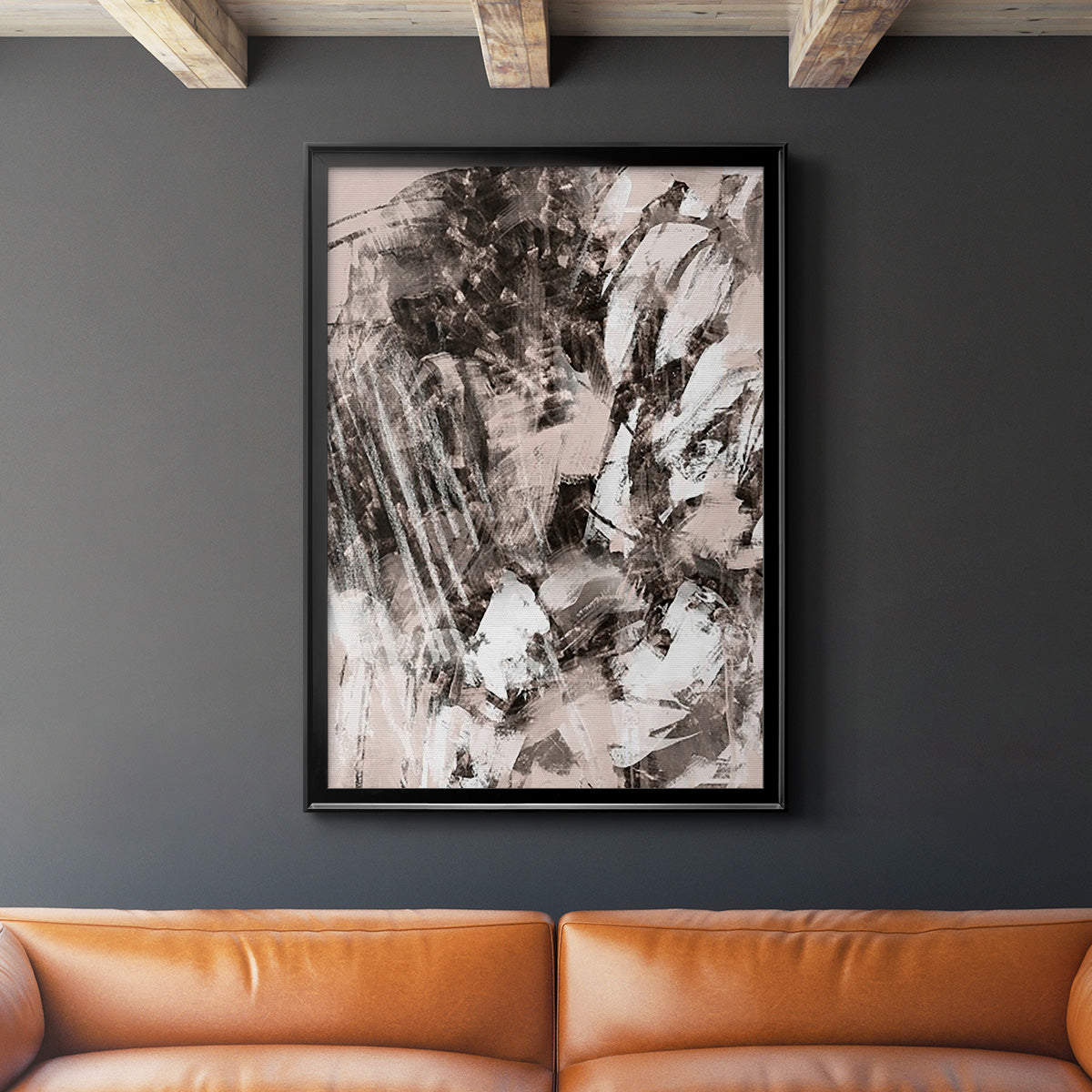 Blush Blackboard I - Modern Framed Canvas Print