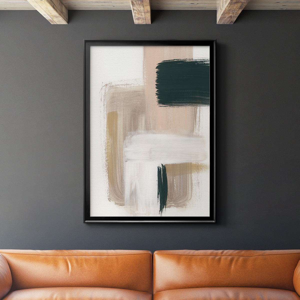 Marble Block Symmetry I - Modern Framed Canvas Print