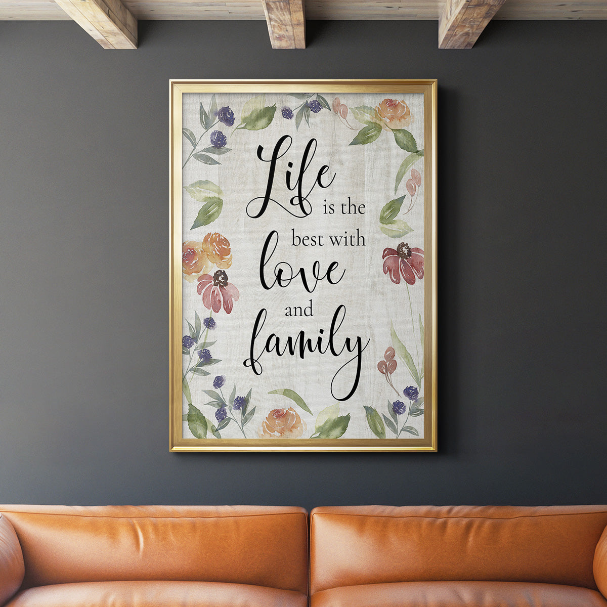 Life is the Best - Modern Framed Canvas Print