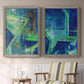 Geometric in Cool VII - Premium Framed Canvas 2 Piece Set - Ready to Hang