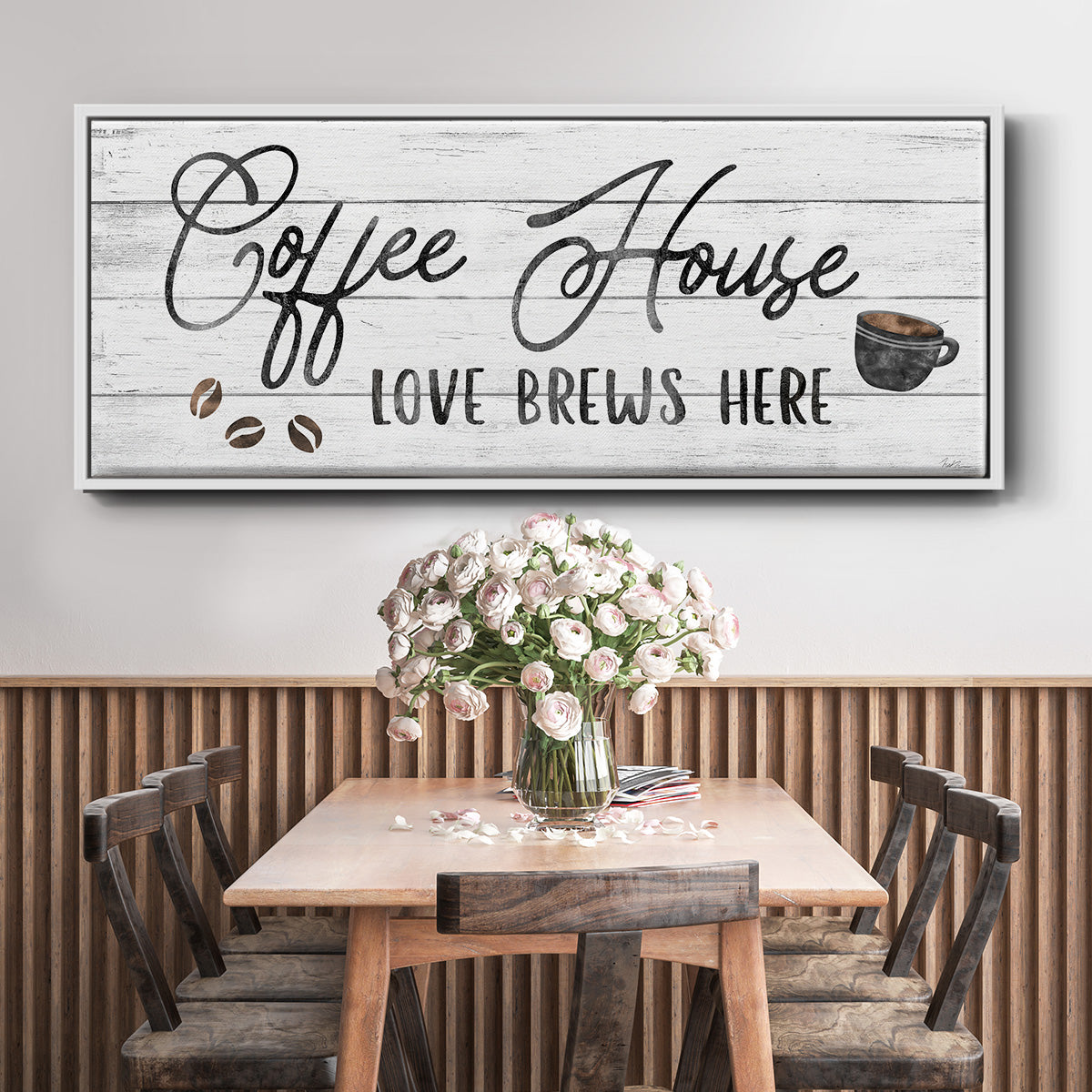 Love Brews - Floater Framed Canvas Print
