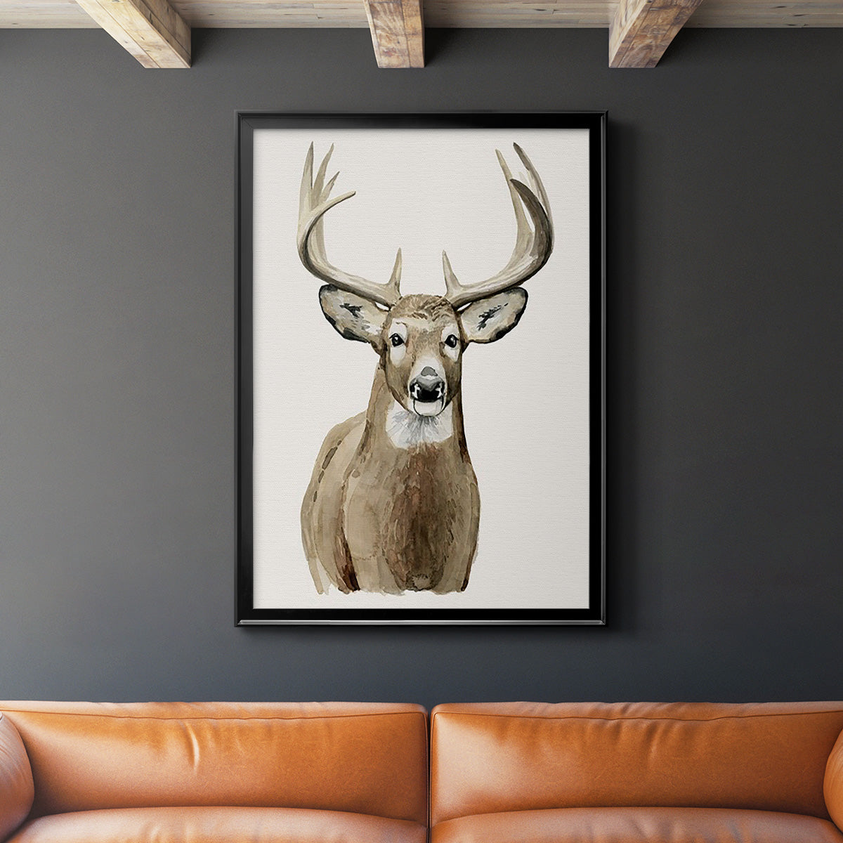 Handsome Whitetail II - Modern Framed Canvas Print