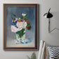 Impressionist floral still life painting by Claude Monet in an ornate bronzed mahogany wood frame displayed in a neutral interior setting.